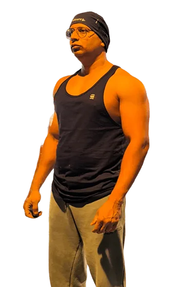Trainer working out